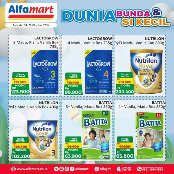 Promo Alfamart Dunia Bunda & Si Kecil Periode 16-31 Oktober 2024