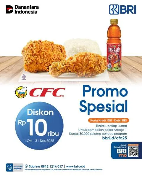 Promo CFC x BRI Tiap Jumat Diskon Spesial 2025