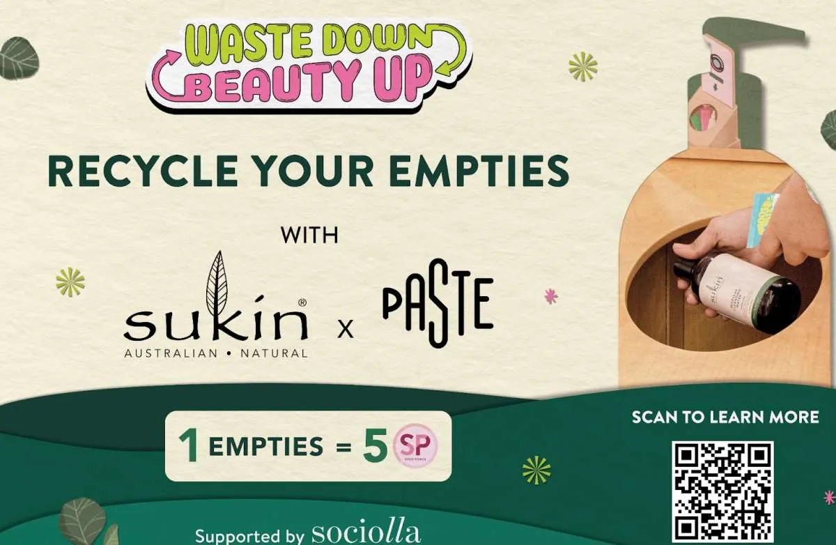 Sukin Umumkan Kolaborasi Terbaru dengan Mitra Penggiat Daur Ulang, Paste Laboratory 