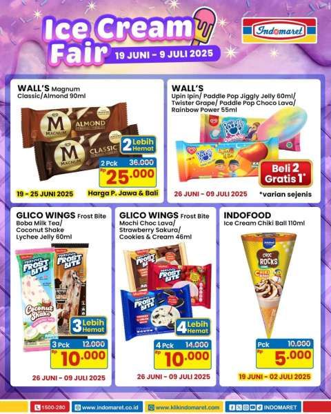 Promo Indomaret Ice Cream Fair 19 Juni-9 Juli 2025