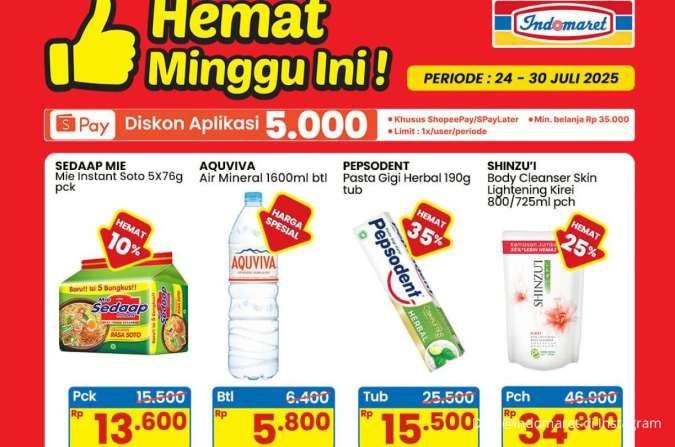 Promo Indomaret Weekend 25-27 Juli 2025, Mie Sedaap dan Pepsodent Hemat