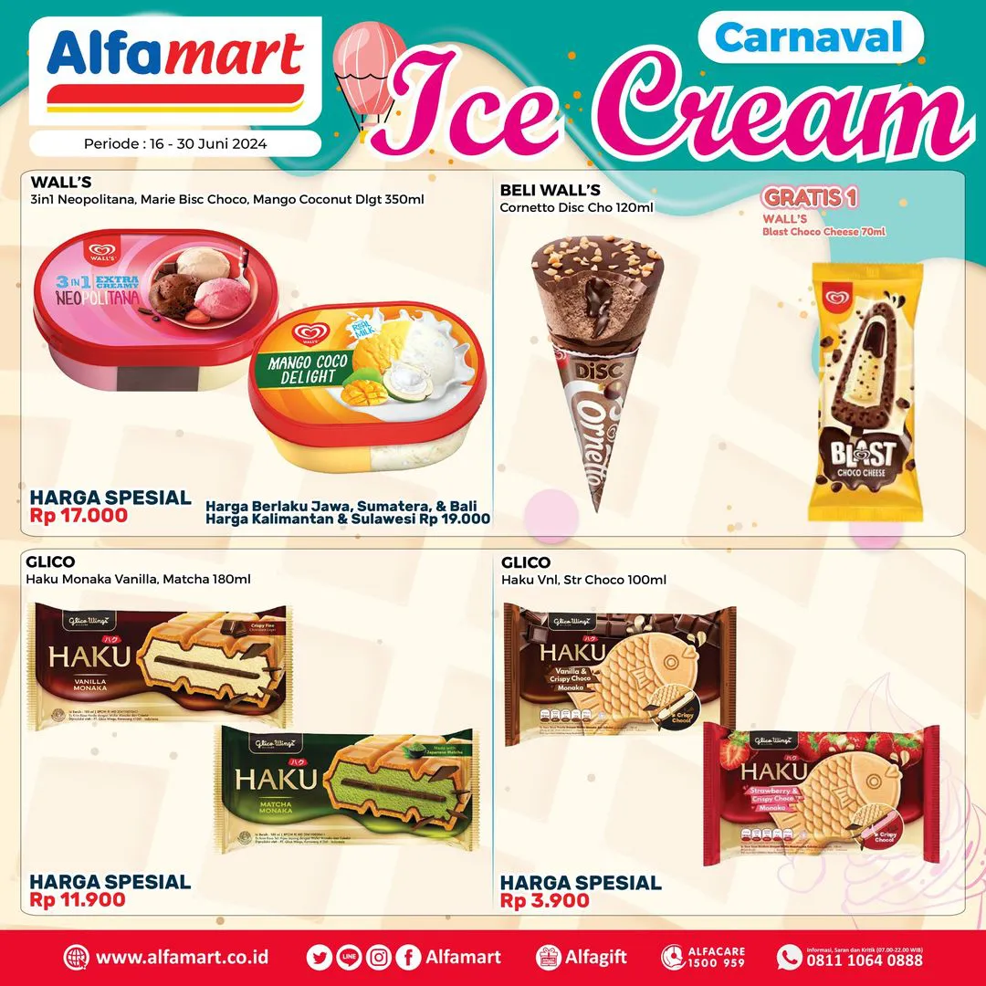 Promo Alfamart Carnaval Ice Cream Periode 16-30 Juni 2024