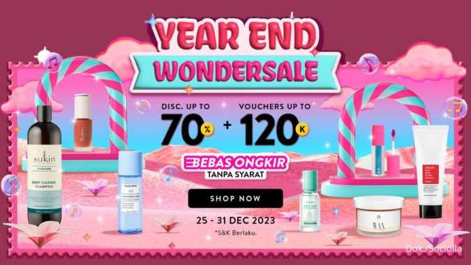 Promo Sociolla Year End Wondersale, Diskon hingga 70% Berlaku sampai 31 Desember 2023