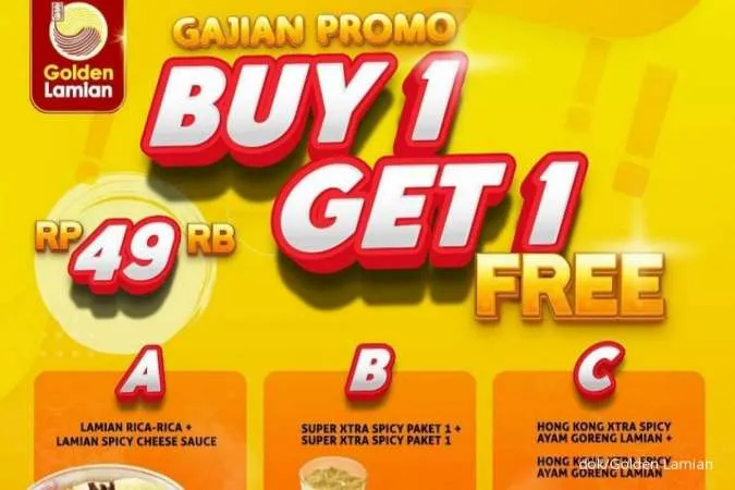 Promo Gajian Golden Lamian Terbaru, Buy 1 Get 1 Free Bebas Pilih Menu Cuma Rp 49.000