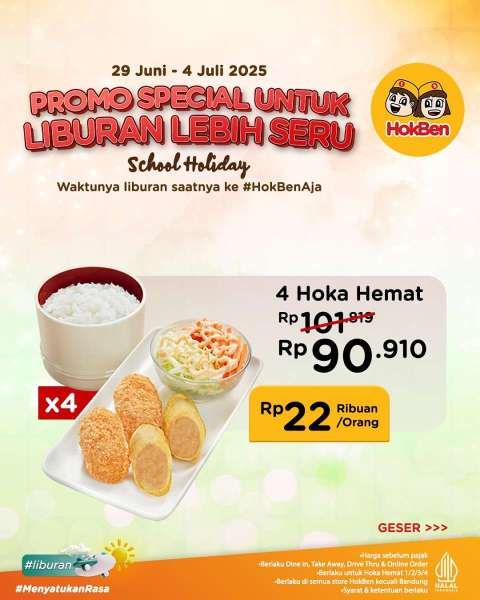 Promo HokBen Spesial Liburan Sekolah 29 Juni-4 Juli 2025