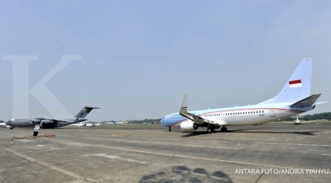 Ke Sinabung, Jokowi naik pesawat kepresidenan 