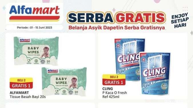 Promo Alfamart Serba Gratis 1-15 Juni 2023, Ada Beli 1 Gratis 1 dan Beli 2 Gratis 1