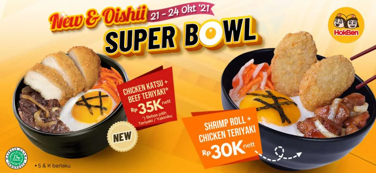 Promo Hokben 21-24 Oktober 2021, Paket Super Bowl Lengkap Hanya Rp 30.000