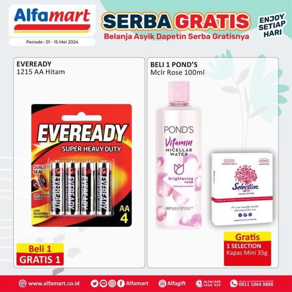 Promo Alfamart Serba Gratis Periode 1-15 Mei 2024