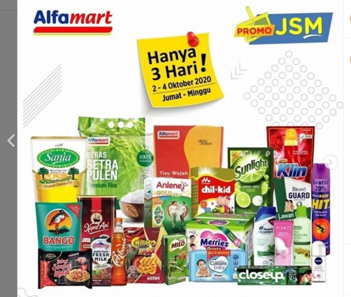 Promo JSM Alfamart terbaru, diskonan weekend 2-4 Oktober 2020!