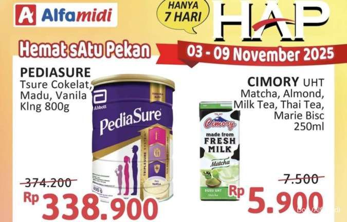 Katalog Promo Alfamidi Hemat Satu Pekan 3-9 November 2025, Cimory UHT Rp 5.900!