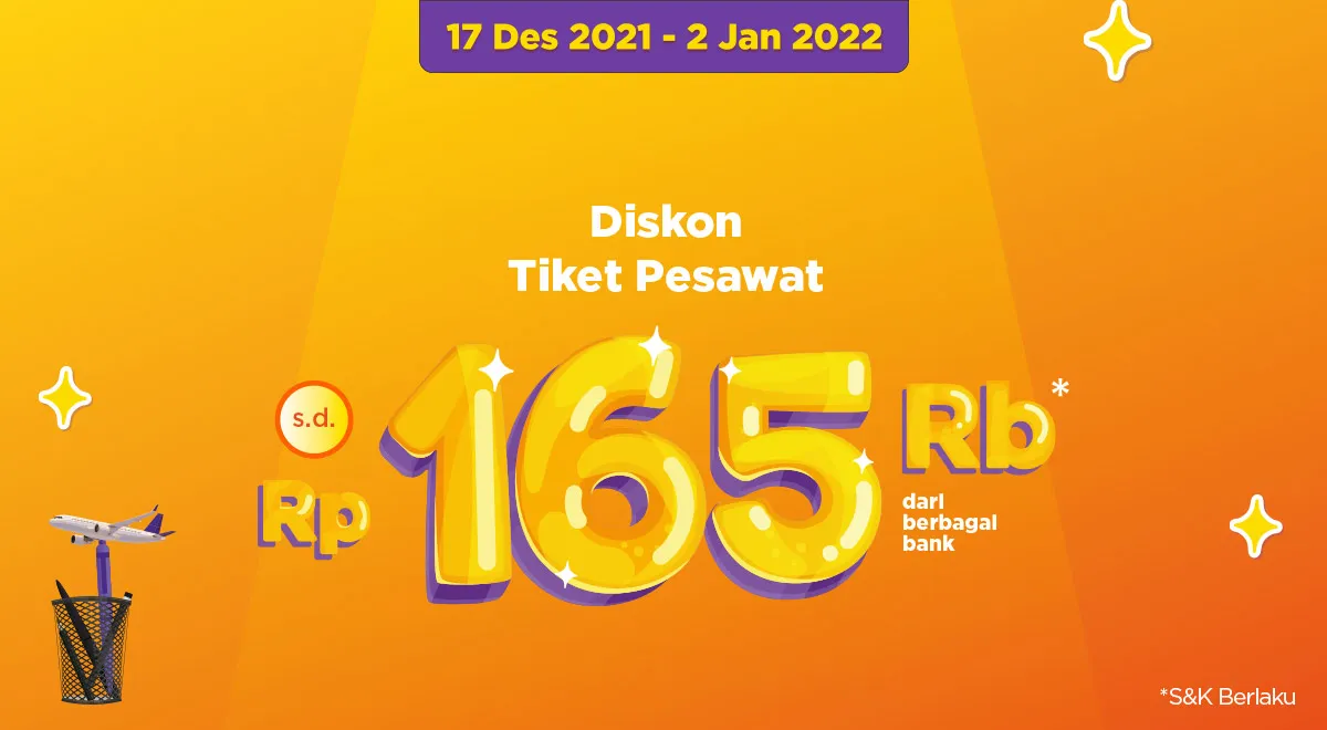 Promo Waktu Indonesia PegiPegi (WIP), Diskon Tiket Pesawat hingga Rp 165.000