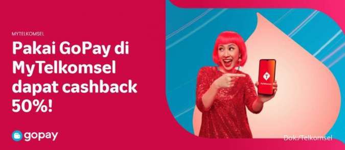 Promo Telkomsel-GoPay, Beli Pulsa dan Paket Data Dapat Cashback 50%