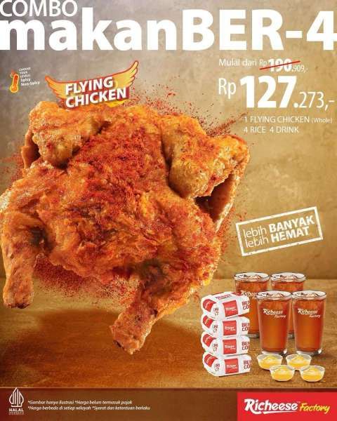 Promo Richeese Factory Combo Flying Chicken