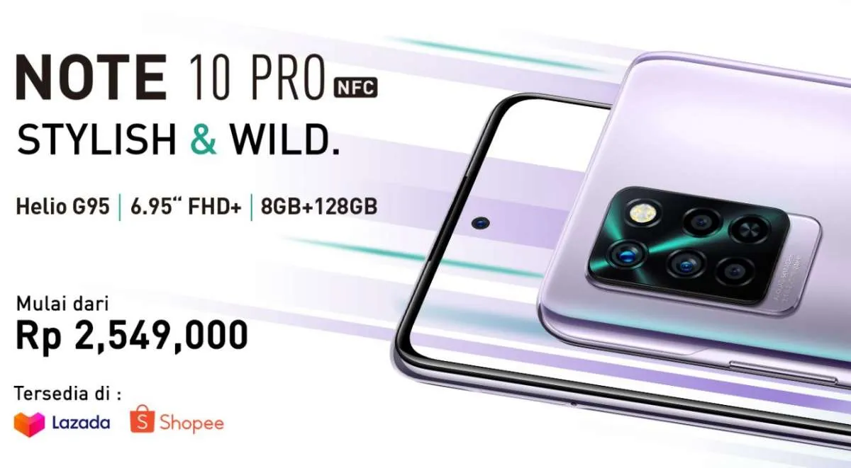 Spesifikasi dan harga Infinix Note 10 Pro, andalkan chipset gaming Helio G95