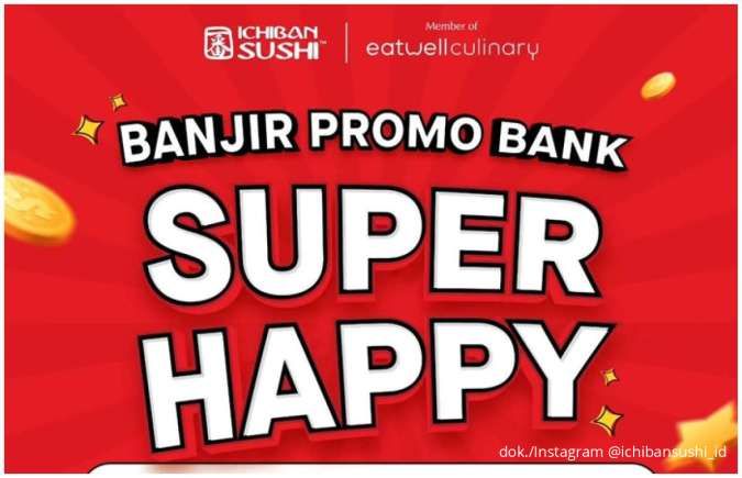 Sushi Time Hemat! Promo Ichiban Sushi dengan Bank, Diskon Gede-gedean sampai 50% 