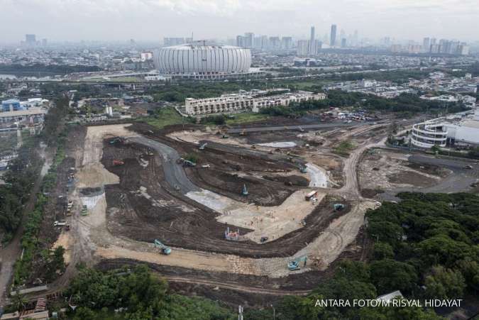 Proyek Pembangunan Sirkuit Formula E Jakarta Dikerjakan 24 Jam Nonstop