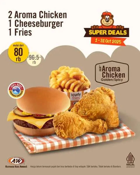 Promo A&W Couple Meal 2 Aroma Chicken Oktober