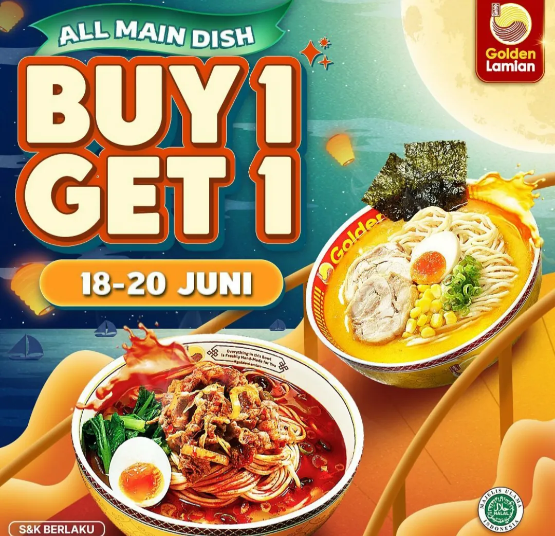 Promo Makanan edisi 18-20 Juni 2024 Wingstop, Dunkin, Golden Lamian