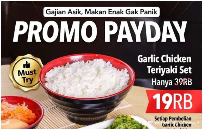 Promo Yoshinoya Hari Ini Terakhir, Garlic Chicken Teriyaki Diskon sampai 50%