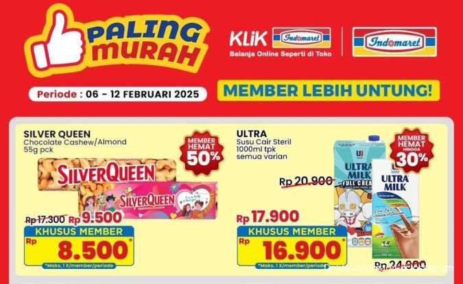 Promo Indomaret 6-12 Februari 2025, SilverQueen dan Ultra Milk Hemat Sampai 50%