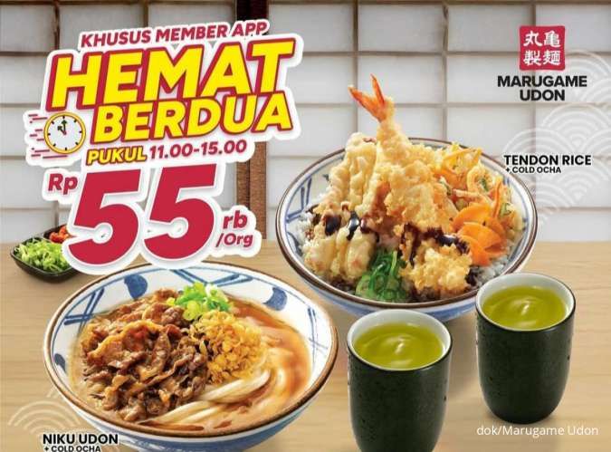 Promo Marugame Udon 6-16 Desember 2024: Pesan Udon, Nasi, 2 Ocha Rp 110.000