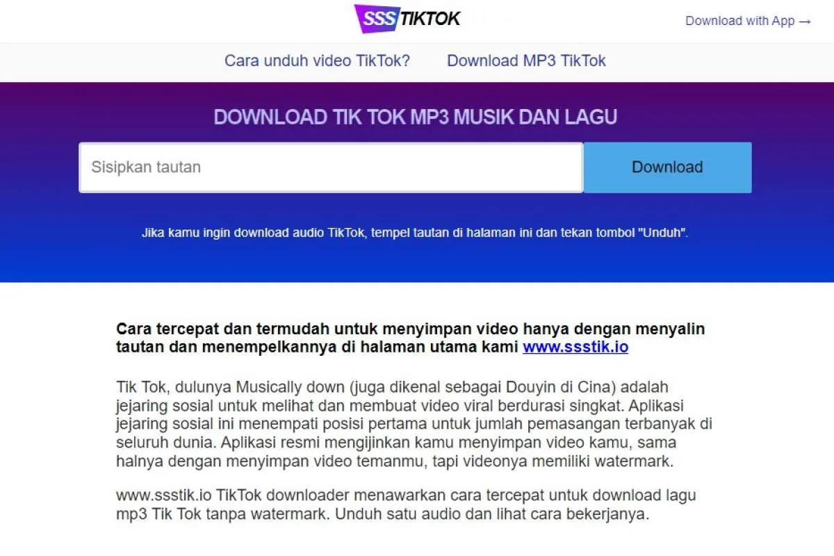 SSSTiktok MP3, Cara Download Musik dan Lagu di TikTok Mudah Tanpa Aplikasi Tambahan