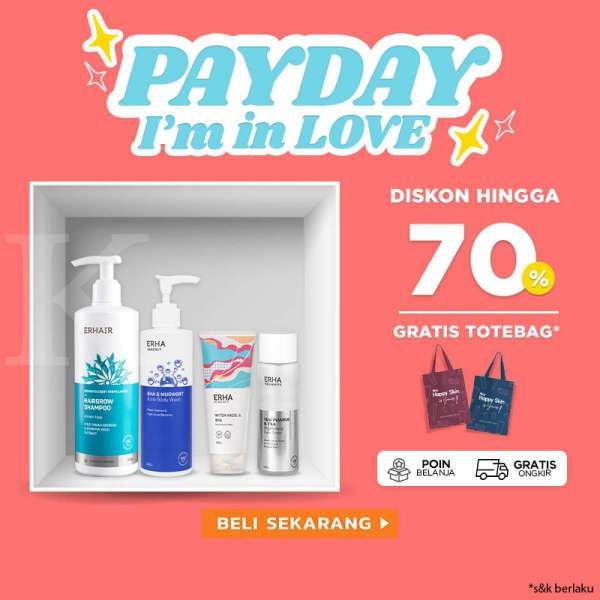 Promo ERHA Spesial Gajian, Aneka Produk Skincare dan Haircare Diskon s/d 70%