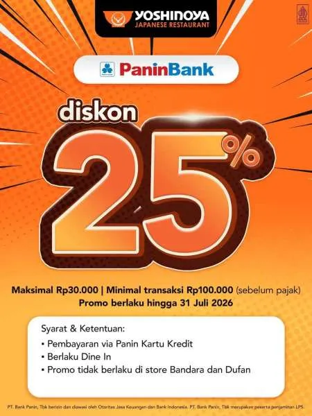 Promo Yoshinoya x PaninBank Diskon 25%