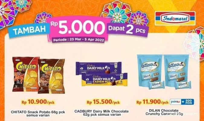 Promo Indomaret Tambah Rp5000 Dapat 2 Pcs Periode 23 Maret-5 April 2022