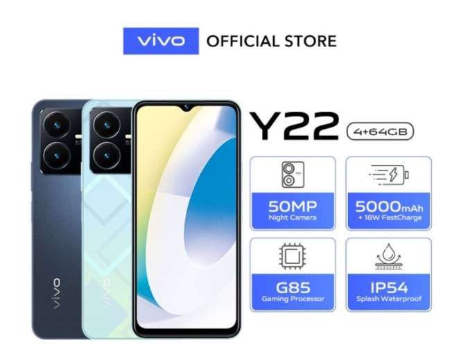Update Harga HP Vivo Y22 Baru dan Resmi di Bulan Agustus 2023
