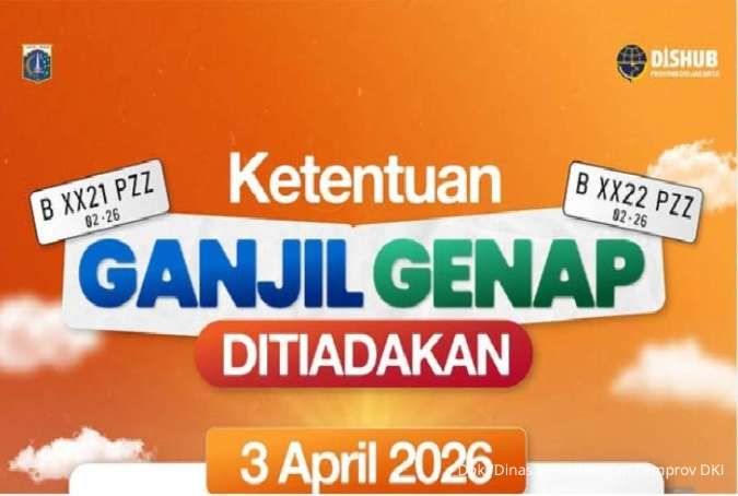 Aturan Ganjil Genap di Jakarta Hari Ini (3 April 2026), Berlaku atau Tidak?