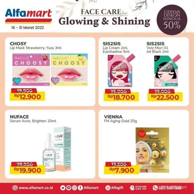 Promo Alfamart Face Care Diskon s/d 50% Periode 16-31 Maret 2022
