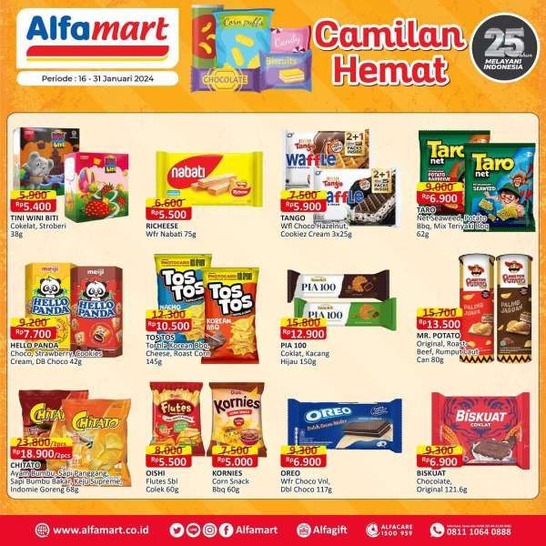 Promo Alfamart Terbaru Camilan Hemat Beli 2 Gratis 1 Mulai 16-31 Januari 2024