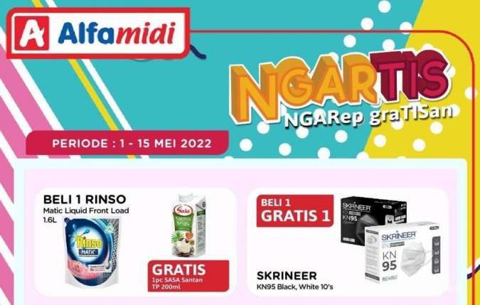 Promo Alfamidi s/d 15 Mei 2022, Banyak Produk Beli 1 Gratis 1 dan Beli 2 Gratis 1