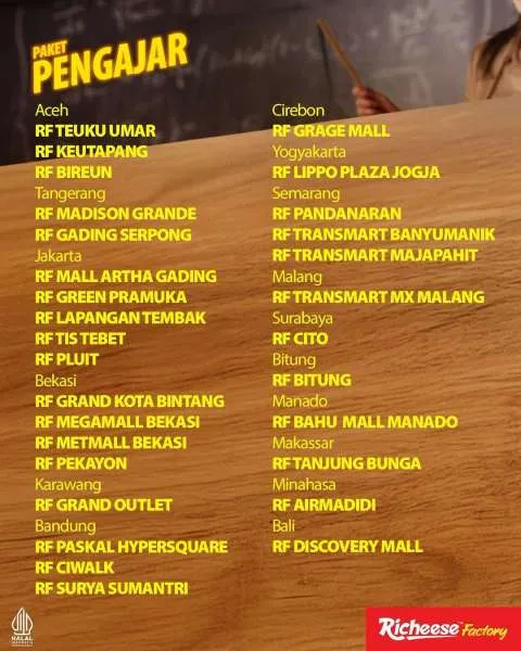 Promo Richeese Factory Paket Pengajar Resto Tertentu