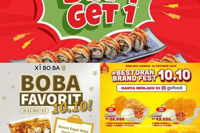 Masih Lanjut, Promo 10.10 Rp 10.000 di Geprek Bensu, Xiboba, dan Ichiban Sushi
