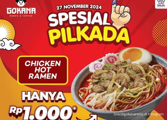 Promo Pilkada 2024 di Burger Bangor, Shigeru Sampai Gokana Hanya Rp 1.000 Saja