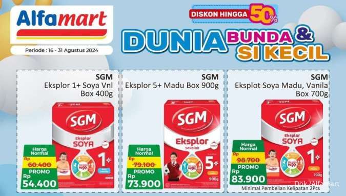 Promo Alfamart Edisi Susu Keluarga, Ada Diskon s/d 50% dan Gratis Minyak Goreng!