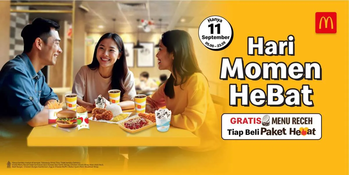 Promo McD Hari Momen HeBat 11 September 2025, Beli Paket HeBat Gratis Menu Receh