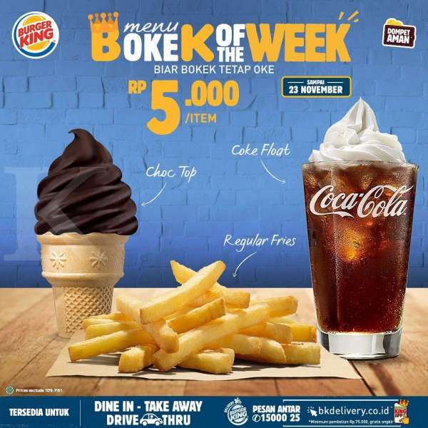Promo Burger King periode 16-23 November 2020, Bokek of The Week