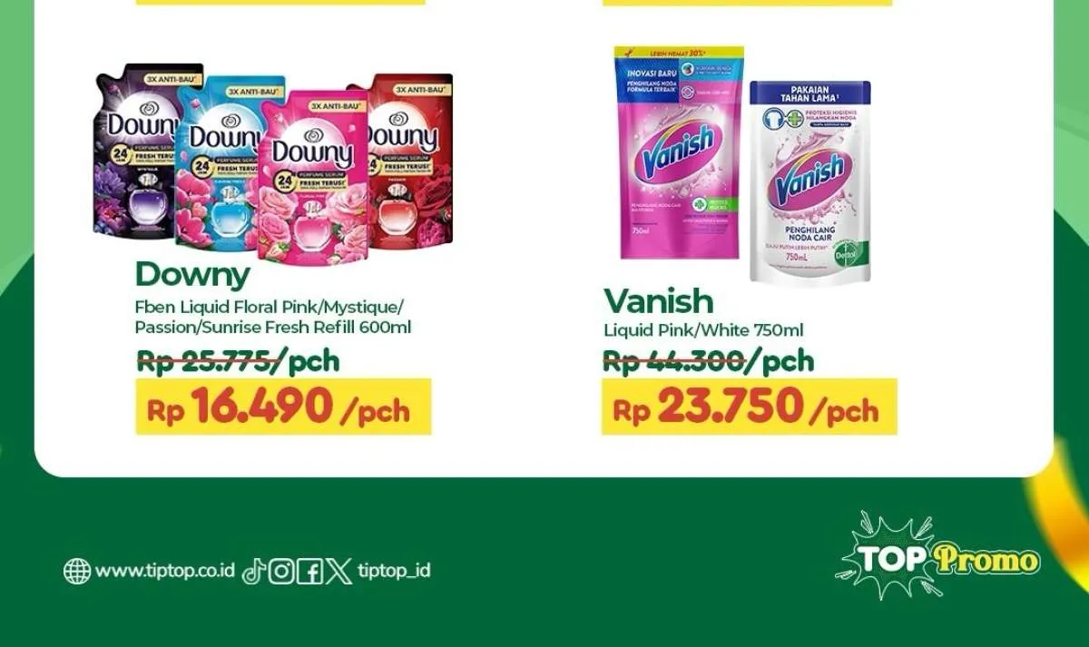 Promo JSM Tip Top, Downy & Vanish Hemat Berakhir Besok 14 Desember 2025