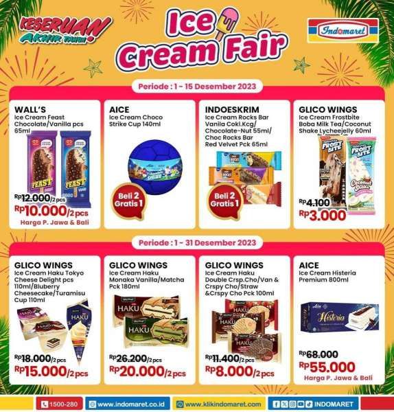 Promo Indomaret Terbaru Ice Cream Fair 1-15 Desember 2023