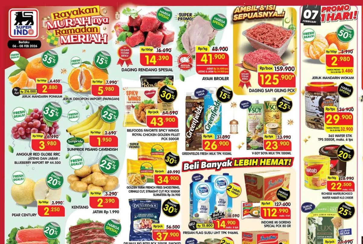 Promo JSM Superindo 6-8 Februari 2026, Diskon Daging & Ayam Jelang Ramadan