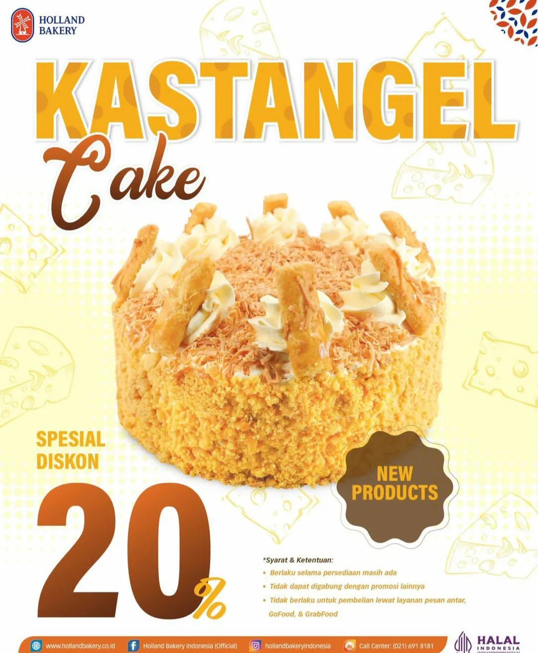 menu baru Kastangel cake Holland bakery diskon 20%