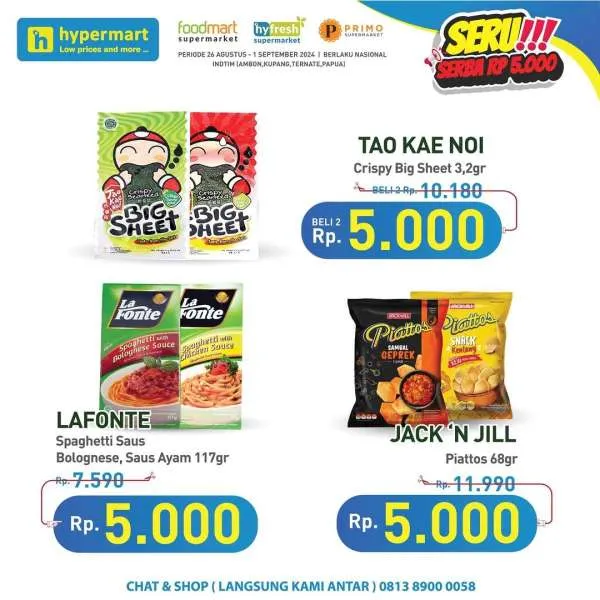 Promo Hypermart Serba Rp 5.000 Periode 30 Agustus-1 September 2024