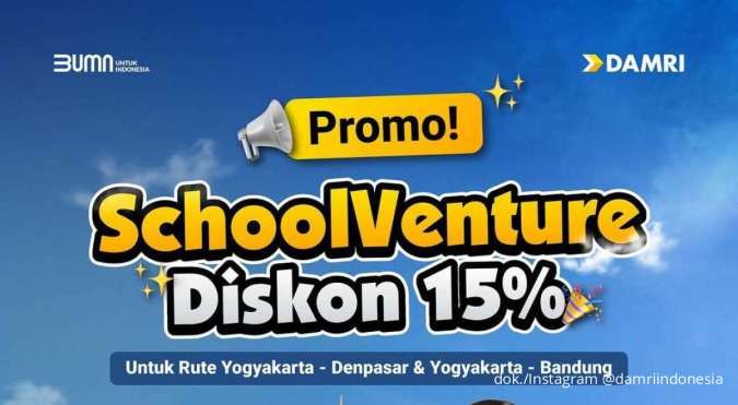 Cek Rutenya! Promo Damri School Venture Via Apps 15 Juni-15 Juli 2025, Ada Diskon 15%