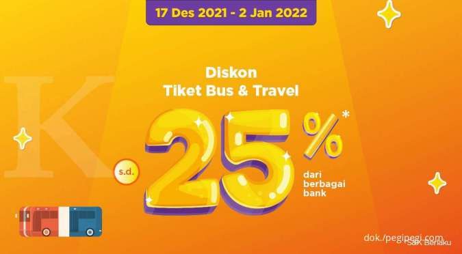 Promo Waktu Indonesia PegiPegi (WIP), Diskon Tiket Bus dan Travel hingga 25%