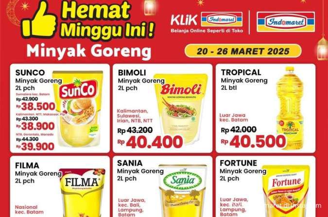 Promo Minyak Goreng di Indomaret dan Superindo Weekday, Harga Terbaru Maret 2025