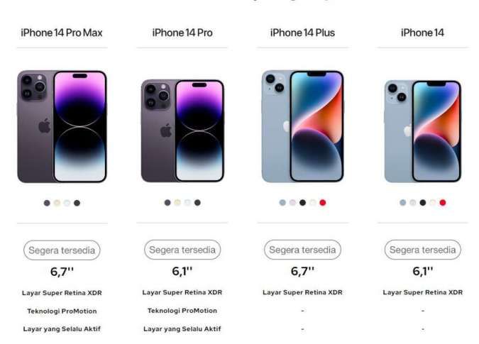 Sudah Bisa Dipesan, Ini Harga iPhone 14, 14 Plus, 14 Pro, dan 14 Pro Max di Indonesia